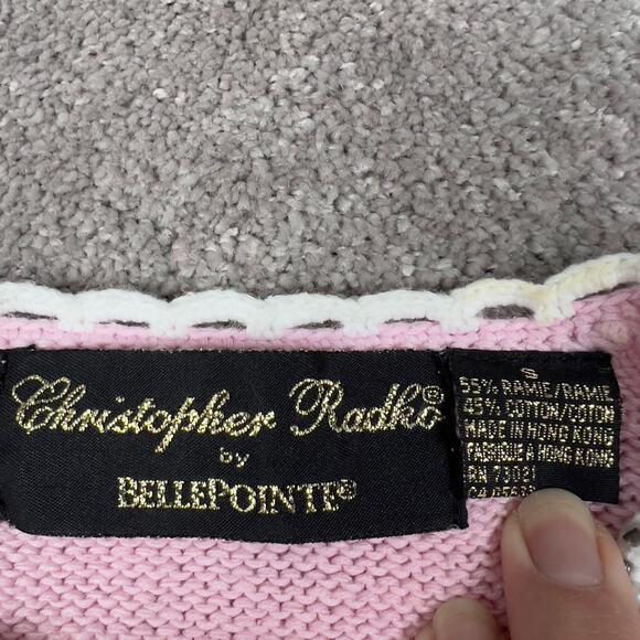 Christopher Radko by Bellepointe Vintage Pink Easter Sweater Vest Size S Beaded - Picture 4 of 9
